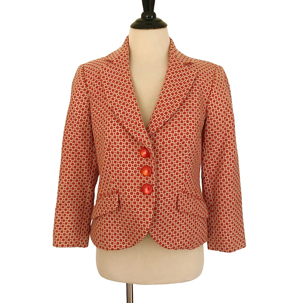 Stylish Red Polka Dot Blazer